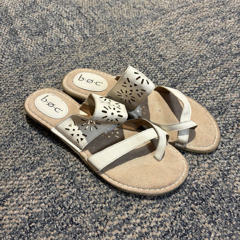 BORN B.O.C Women’s Slip On Sandals White Size 9M Summer Spring
